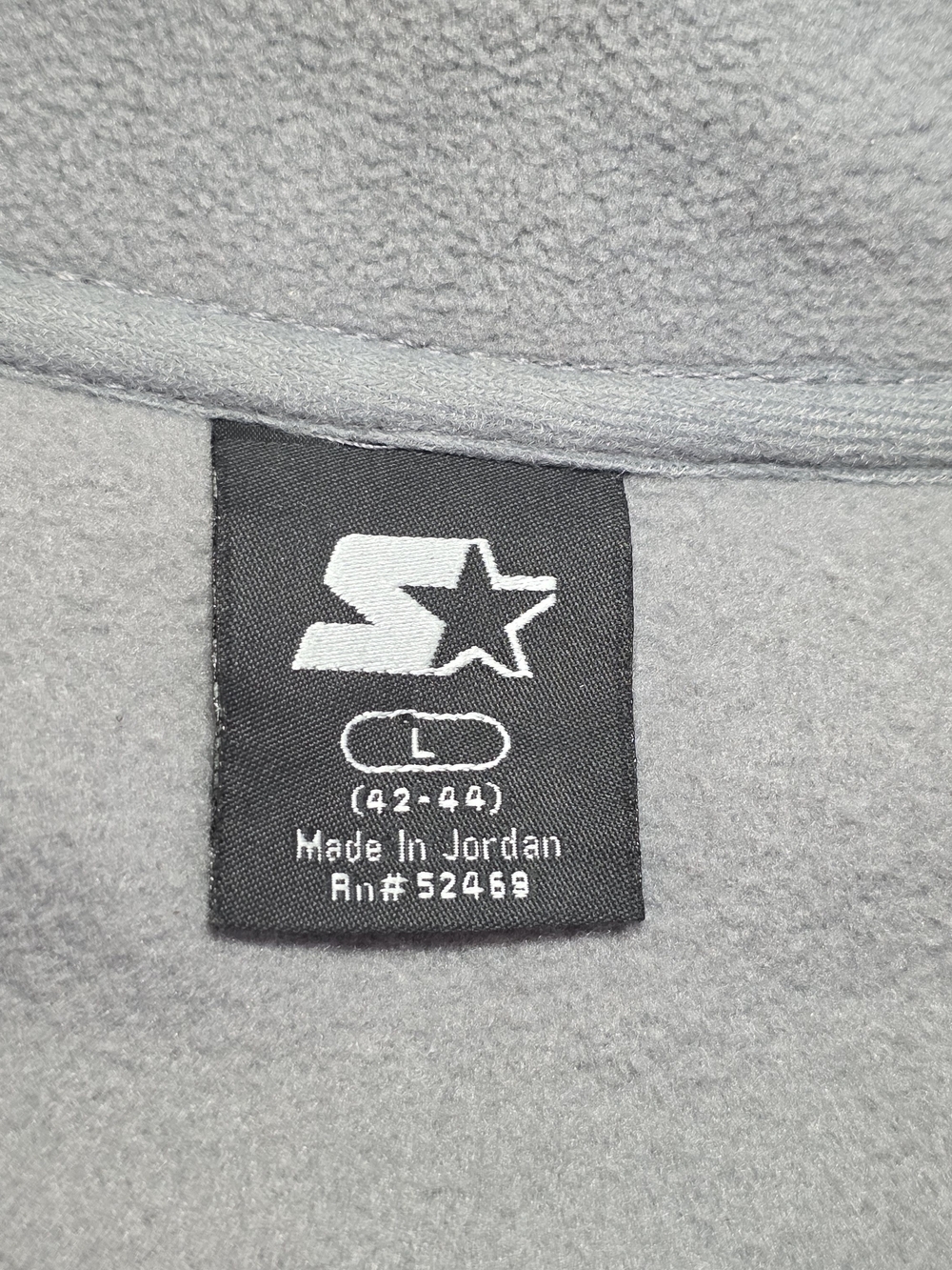 Starter Mens L Gray Navy Quarter Zip Fleece Pullover Colorblock - Picture 4 of 10